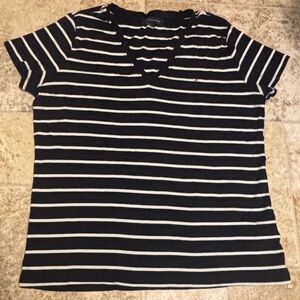 Tommy Hilfiger Black and White Striped Top